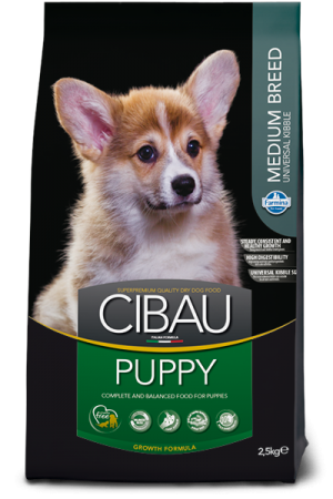 Farmina Cibau Puppy Medium - полнорационный и сбалансированный корм для щенков мелких пород, беременных и кормящих собак.