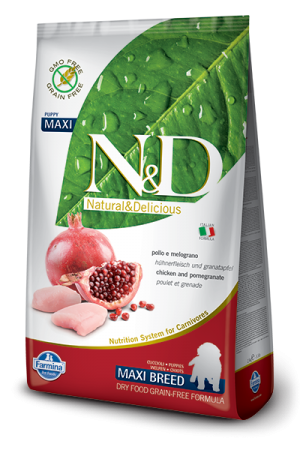 N&D Grain Free Chicken & Pomegranate Puppy Medium  Maxi курица гранат