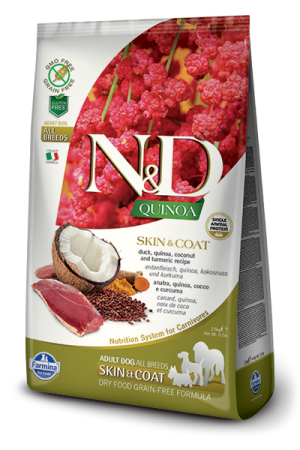 N&D Grain Free Quinoa Dog Skin & Coat Duck Adult утка кокос куркума