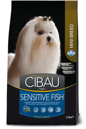 Farmina Cibau Sensitive Fish Mini - полнорационный и сбалансированный корм для взрослых собак мелких пород. Снижает риск развития аллергических реакций