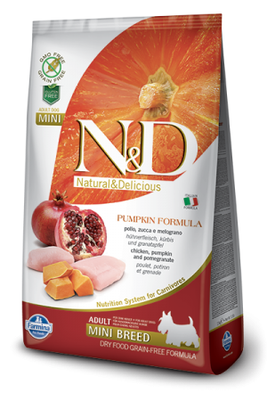 N&D Grain Free Pumpkin Dog Chicken & Pomegranate Adult Mini курица тыква гранат